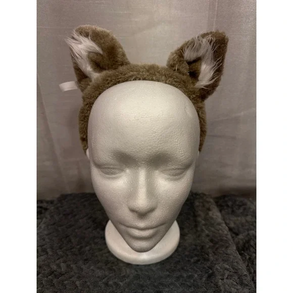 Great Wolf Lodge Kids Plush Wolf Ears‎ Headband Tan White Faux Fur FP0515BE
