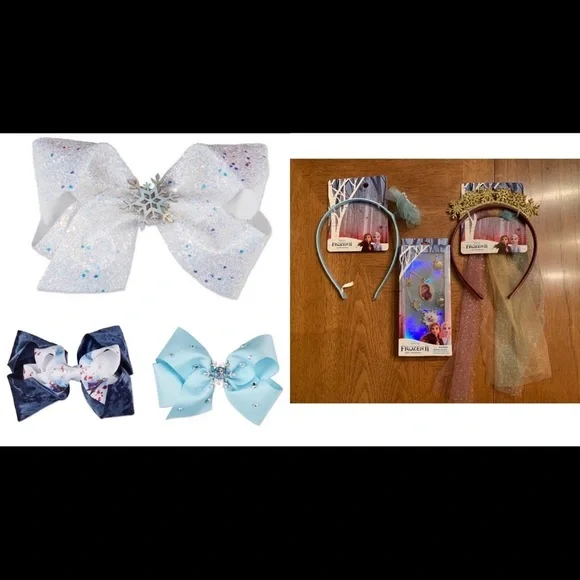 NWT frozen 2 hair accessories & necklace bundle headbands BFF Necklaces veil
