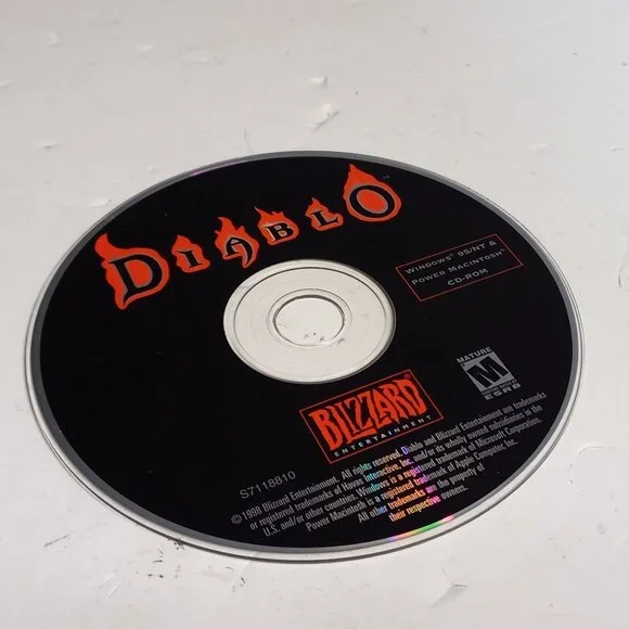 Diablo PC CD ROM Game Windows 95 Blizzard Entertainment Rated Mature 1996