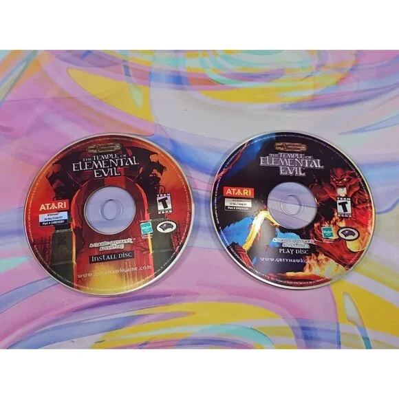 Dungeons & Dragons Temple of Elemental Evil (PC, 2003, Atari) 2 Discs/Discs Only