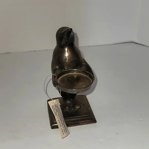 Penguin With Tea Light Holder Silver Plate Brass Restoration Hardware