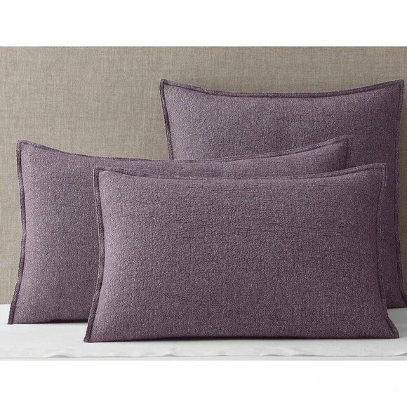 RH Esme Linen Cotton Weave Euro Sham Wine Luxury Bedding Restoration Hardware