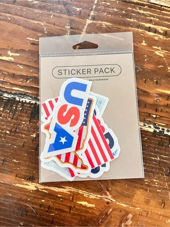 USA Patriotic Red, White & Blue Sticker Pack - Home Party Supplies 🇺🇸