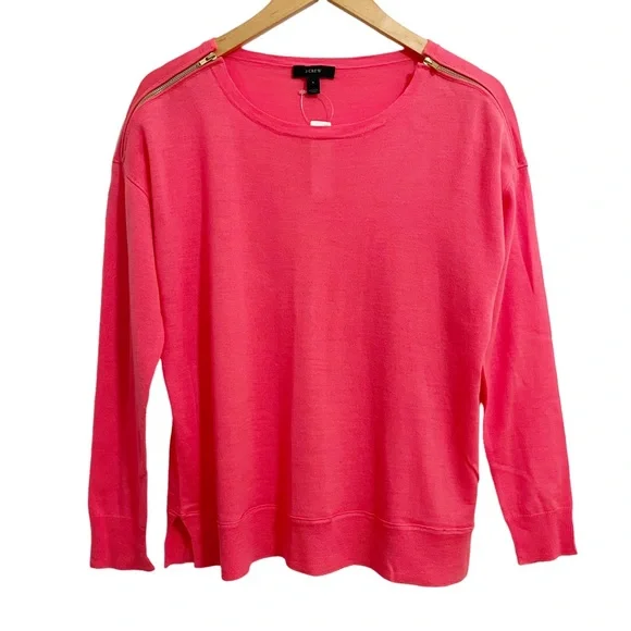 J. Crew Wool Zipper Shoulder Sweater NWT Small