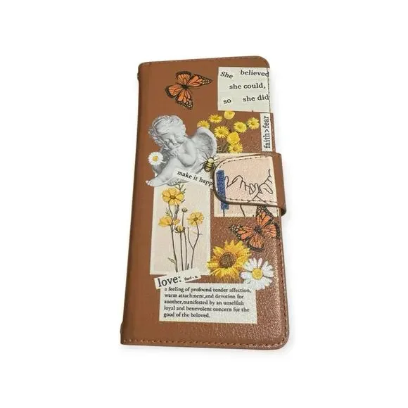 Buleens Samsung Galaxy S23 Plus Wallet Case Women Crossbody Strap Angel Floral