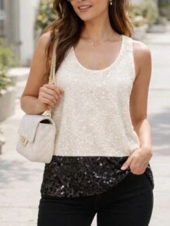 J. Crew Two-Tone Sequin Tank Top Fall 2015