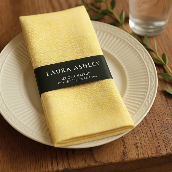 Laura Ashley Harper Yellow Cloth Napkins – Set of 4 – 18