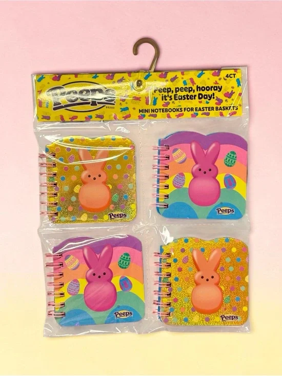 Peeps 🐥 Mini Spiral Notebooks - Pink & Gold 4-Pack NWT