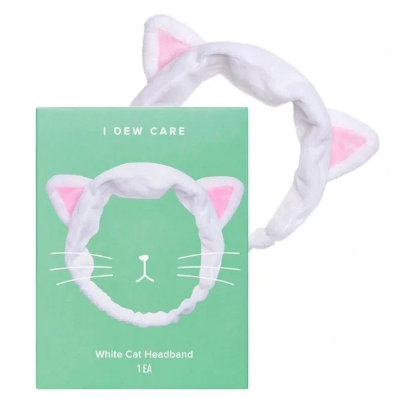 I Dew Care White Cat Headband