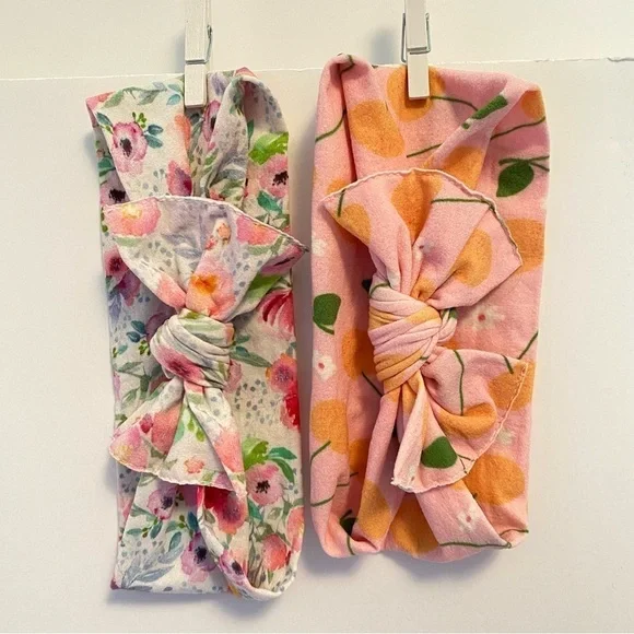 Baby Bling Printed Floral & Printed Fruit Knot Headbands