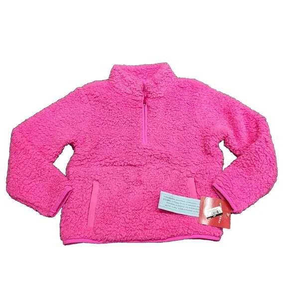 Wondershop Kids Faux Shearling Half Zip Up Pajama Pink X-Small Size 4/5 Pink