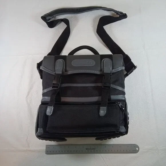 AMBICO Black & Gray Padded Camera Bag Shoulder Strap Carry Handle with Pouch