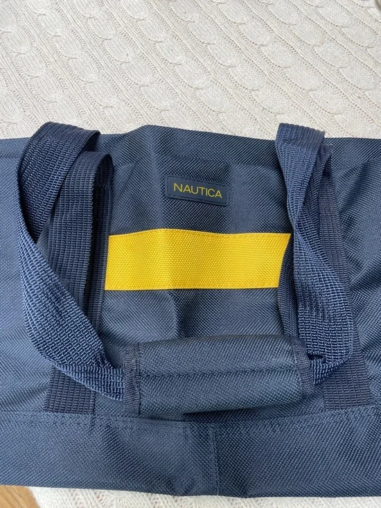 NWOT Nautica Navy and Yellow Duffel Bag