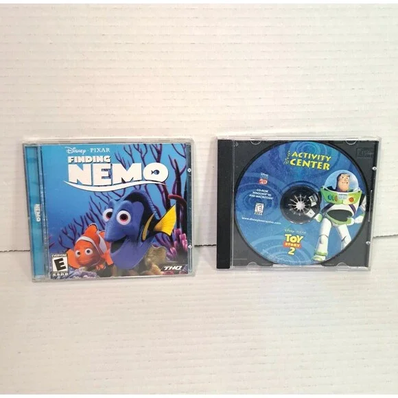 Disney PC Game Lot Toy Story 2 Activity Center Finding Nemo CD-ROM Kids Learning