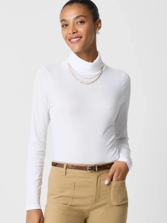 NWT J. Crew White Tissue Turtleneck Size Large