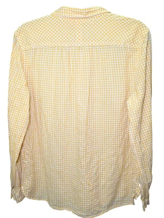 J. Crew Yellow Gingham Long-Sleeve Button Shirt
