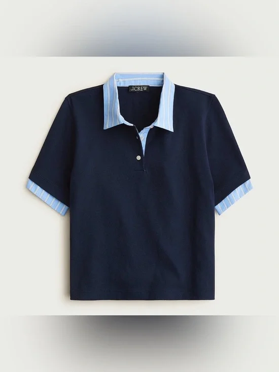 J. Crew Layered polo shirt in mariner cotton