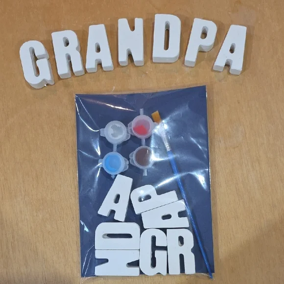 DIY “GRANDPA” Craft Kit – Paint Your Own Letter Set | Handmade Gift