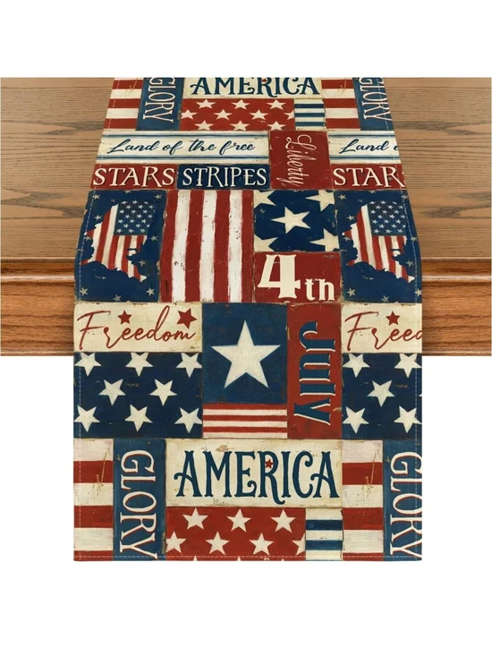 Patriotic 4th of July Table Runner - Red, White, Blue
