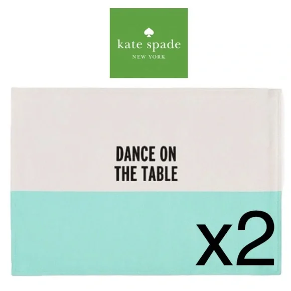 Kate Spade ‘Dance On The Table’ 100% Cotton Machine Washable Placemats Pair