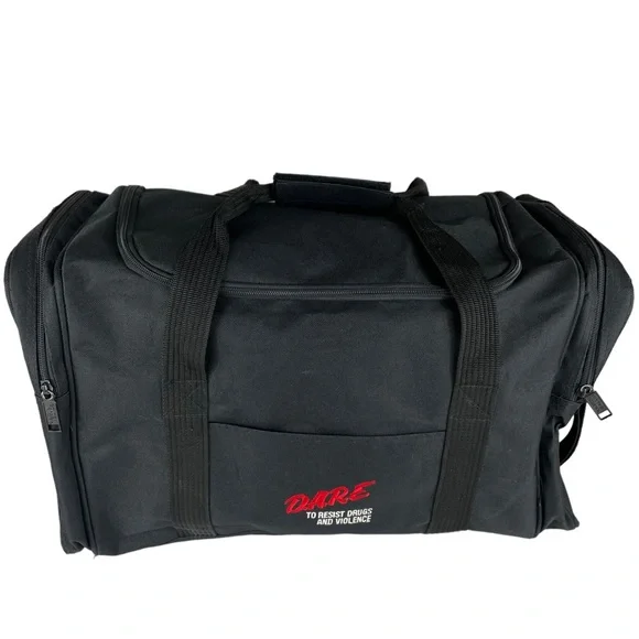 Vintage DARE Duffle Bag Large Sized Shoulder Strap Embroidered Logo Zipper Close