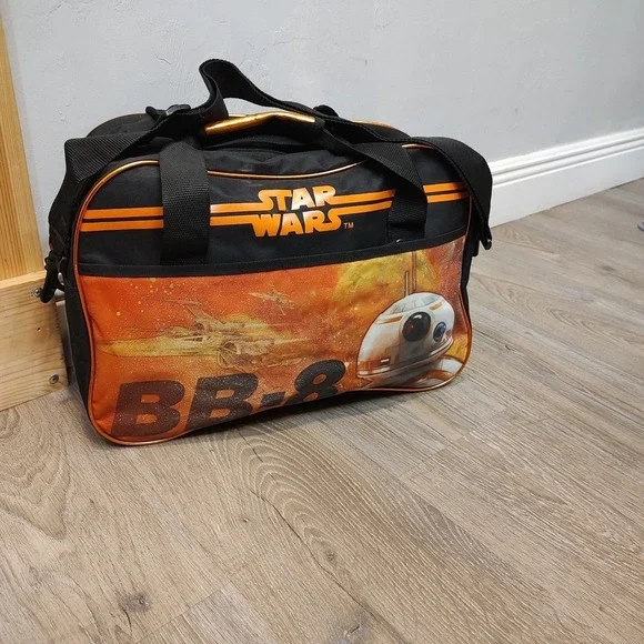 Star Wars Duffle BB 8 Orange‎ Black R2D2 Spaceships Intergalactic Stud Bottom
