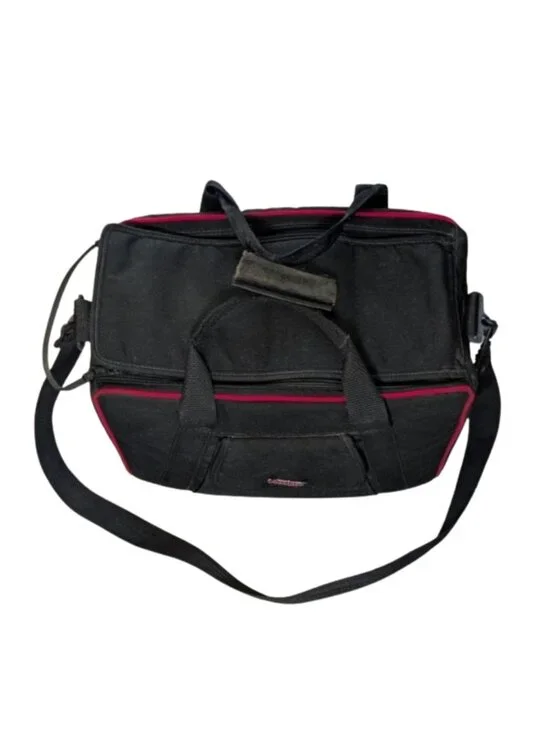 Coastar Vintage Padded Media Video Camera Gear Bag Black Red 16