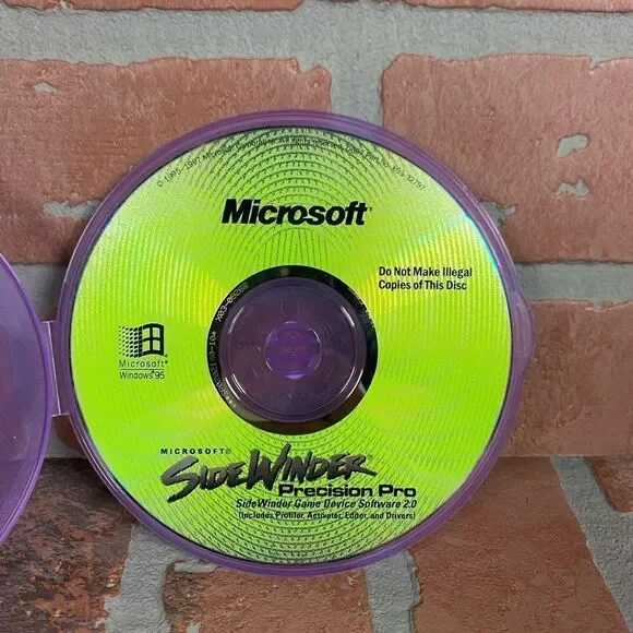 Microsoft SideWinder Precision Pro Game Device Software 2.0 Driver PC CD-ROM