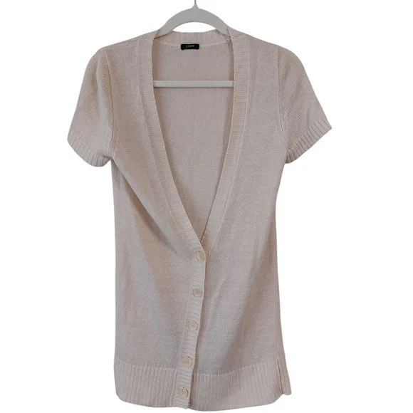 J. Crew Cream Short Sleeve Cardigan