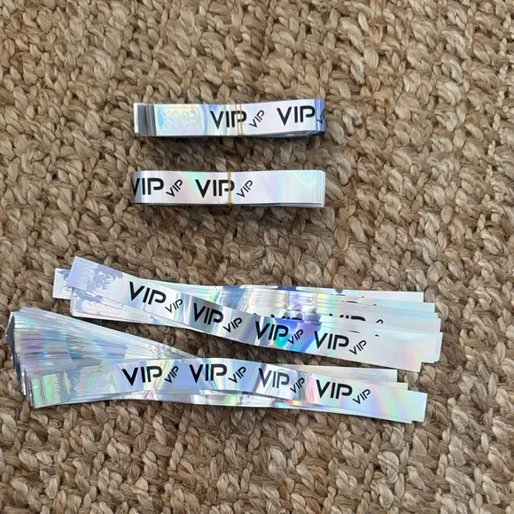 VIP Holographic Party Wristbands - Silver Bundle of 100 +