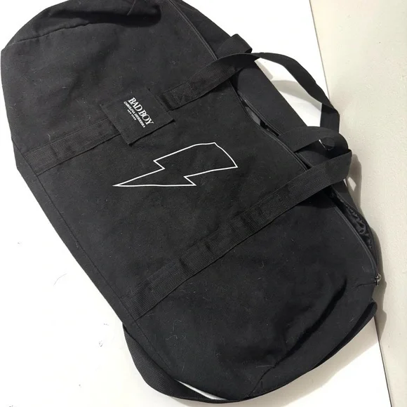 Carolina Herrera Black Duffel Bag with Lightning Bolt