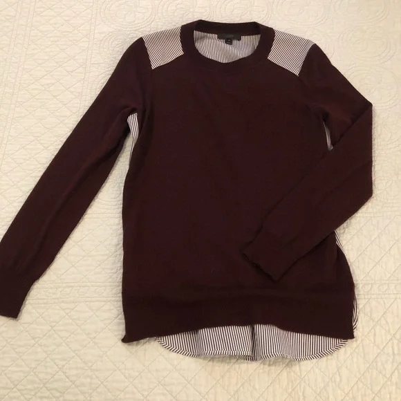 J Crew Mixed Media merino wool sweater top. Size XS.