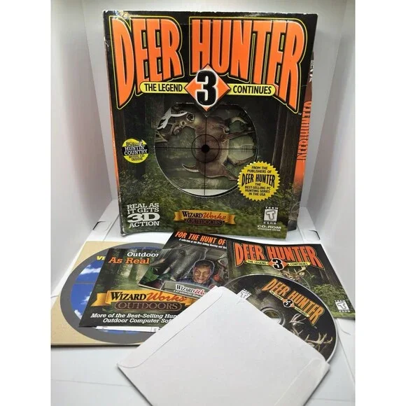 Deer Hunter 3 PC Game One Disc Vintage 1999 Computer Game First Person Shooting