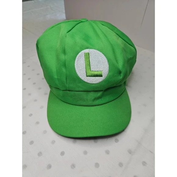 Luigi Hat‎ Green Baseball Cap Cosplay Costume Accessory