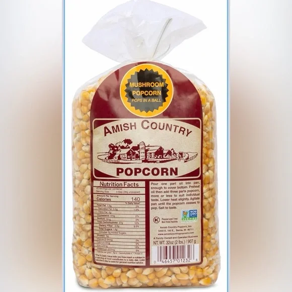 Amish Country Popcorn |2 lbs| Mushroom Popcorn Kernels|Old Fashioned Gluten Free