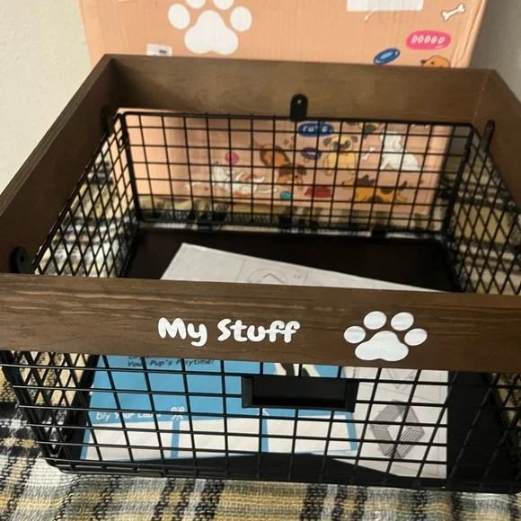 Dog Crate with Brown and Black Design