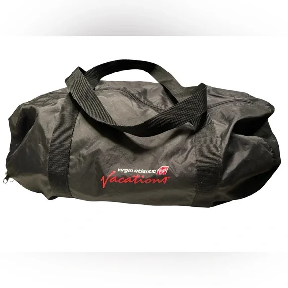 Virgin Atlantic Records Promo Black Lightweight Duffel Bag Weekender Overnighter