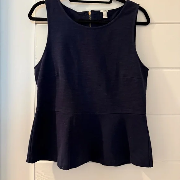 J. Crew Navy Sleeveless Peplum Top Vintage