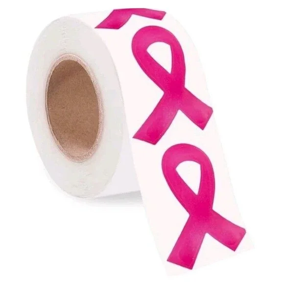 Pink Ribbon Breast Cancer Awareness Stickers - 300 Pcs, Face Stickers & Decal...