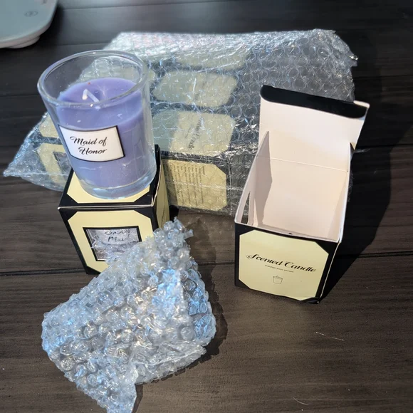 ♥️Bridesmaid/MOH Candles Light Purple Gifts New In Boxes