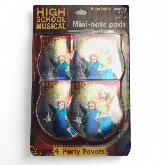 Vtg Disney High School Musical Mini Notepads Hallmark Party Favors 4 Pack NEW