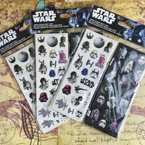 Lot Of 3 Pack Star Wars Jumbo Sticker Party Pack 2016 Sandylion Stickers