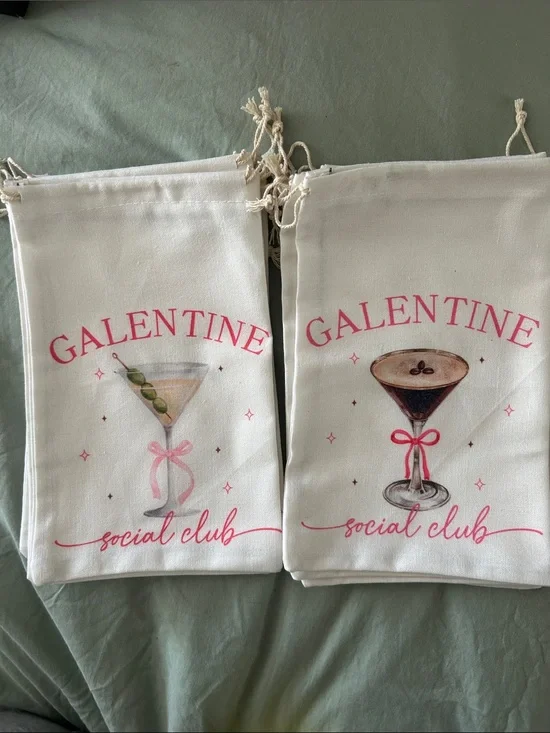 Galentine Social Club Pink Cocktail Favor Bags