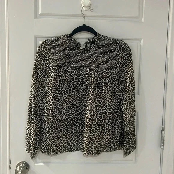 J. Crew Cheetah Print Blouse size Medium​