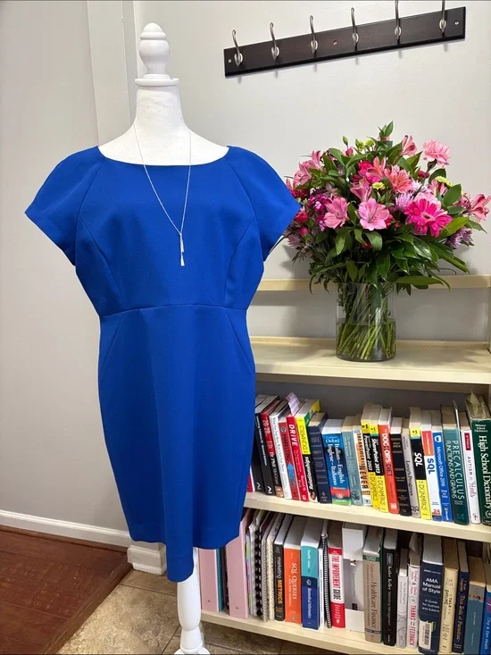 J. Crew Cobalt Blue Cap-Sleeve Sheath Dress