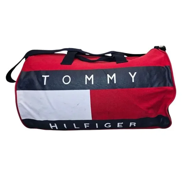 Vintage 90’s Tommy Hilfiger Big Flag Spell Out Duffel Bag Travel Gym