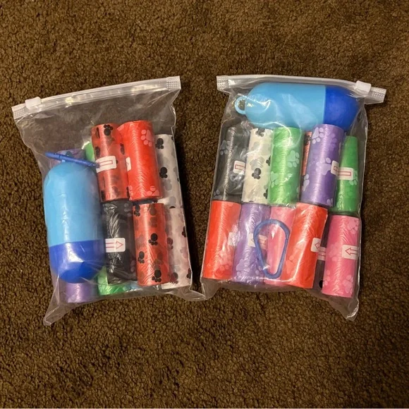 2 Dog Waste Bag Dispensers with 24 packs of Bags