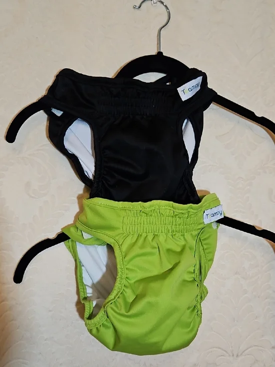 Dog Reusable Diaper - Black and Lime Green