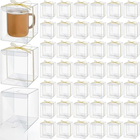 Beeveer 50 PCS Mug Gift Boxes Clear Tumblers Packing Boxes.