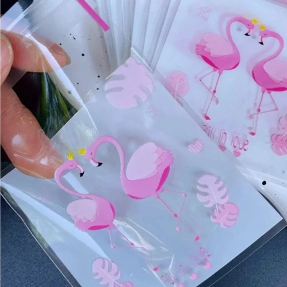 Cute Pink Flamingo Small Bags (50 pack)